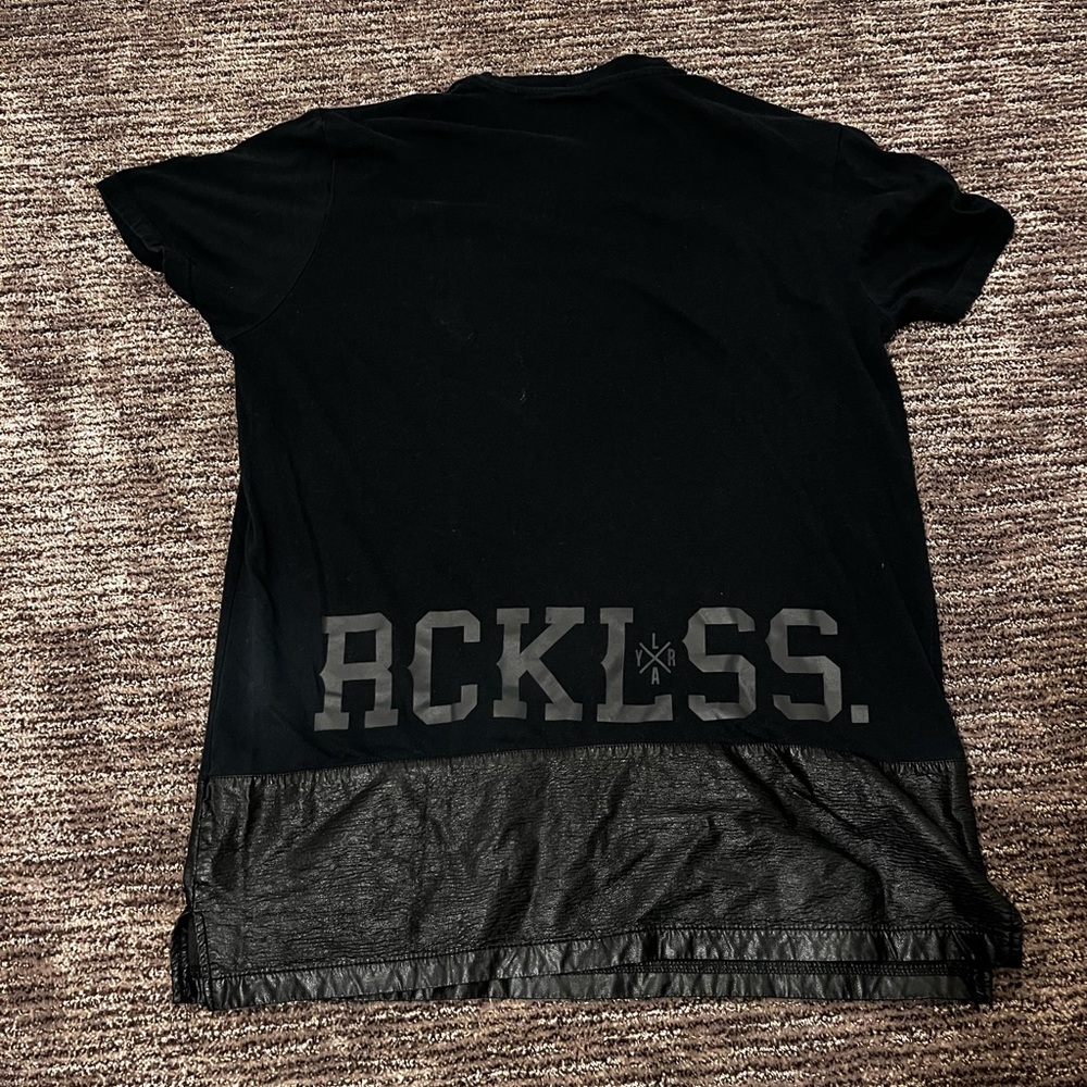 Black and pleather  tee shirt - Picture 6 of 6